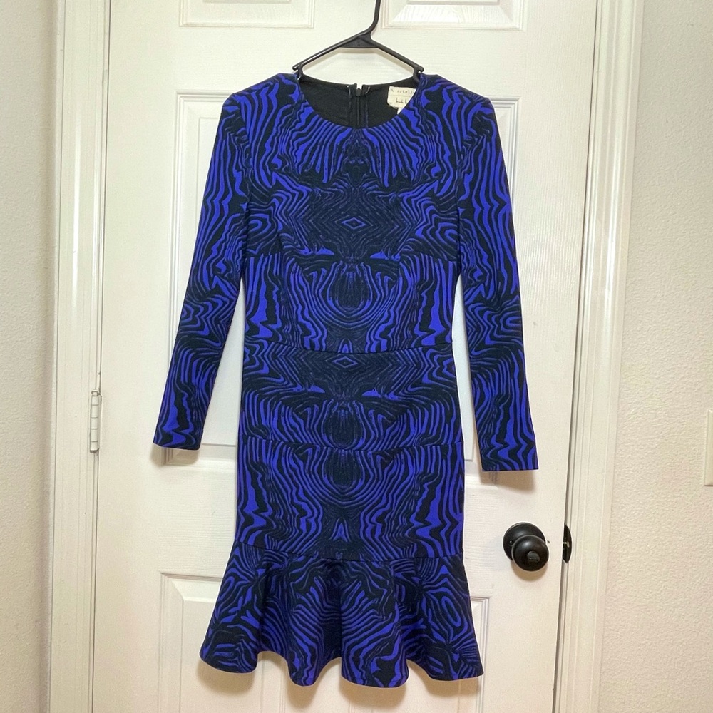 Nicole Miller Artelier Purple & Black Zebra Dress